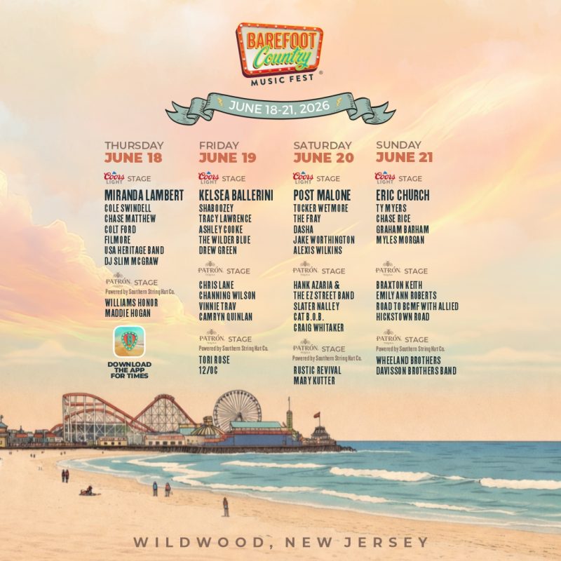 The Countdown is ON: Barefoot Country Music Fest Daily Lineup by Stage is HERE!