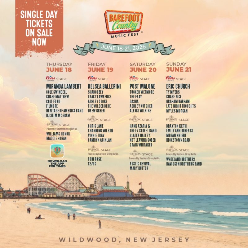 The Countdown is ON: Barefoot Country Music Fest Daily Lineup by Stage is HERE!