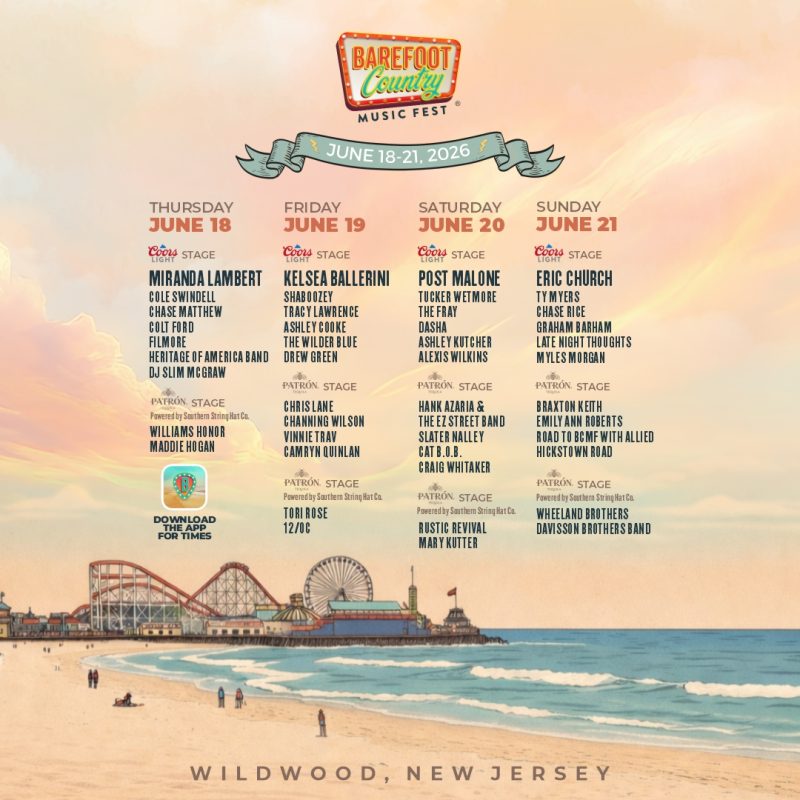 The Countdown is ON: Barefoot Country Music Fest Daily Lineup by Stage is HERE!